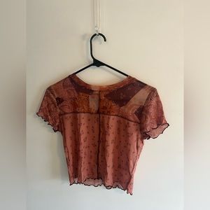 Nordstrom Mesh Top Indie Boho Sheer Crop Top